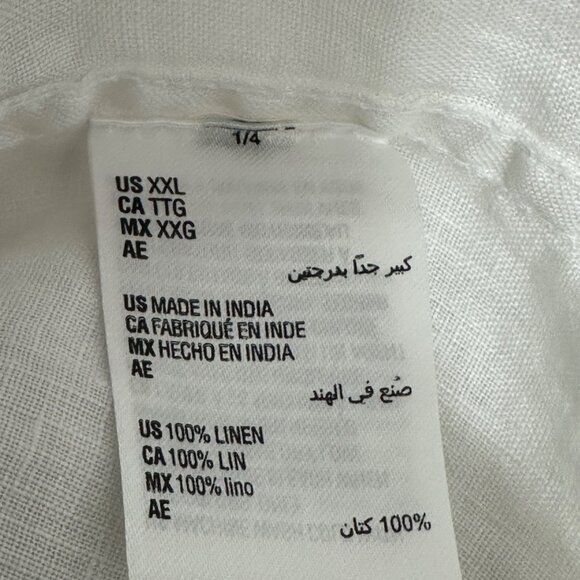 Linen Club Room Luxury Mens White Linen Shirt XXL Resort Tropical Old Money - Picture 5 of 8